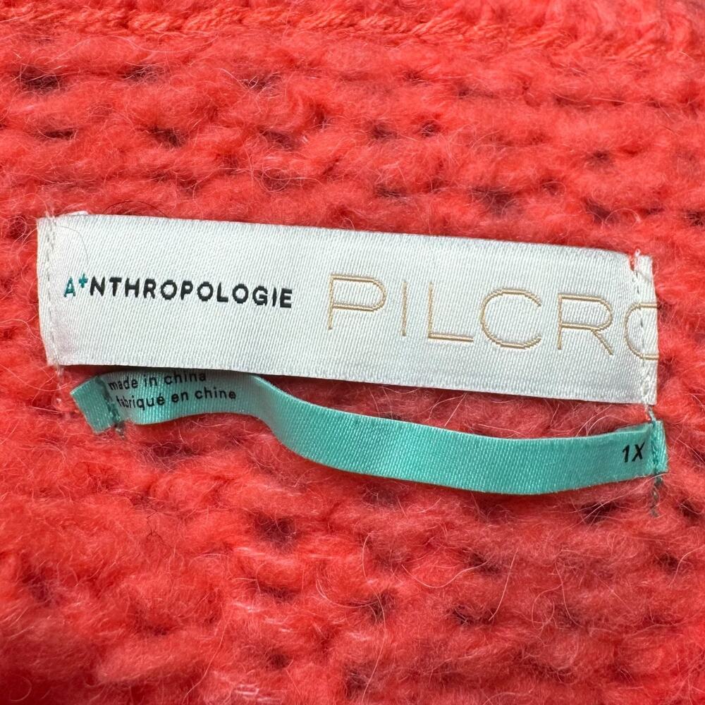 Pilcro Anthropologie Cowl Neck Knit Sweater Pink 1X - Picture 5 of 5
